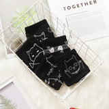 3 Pcs Cartoon Print Black Plus Size Triangle Underwear Cotton Panties Women's Breathable Soft Lingerie Girls Female Underpants