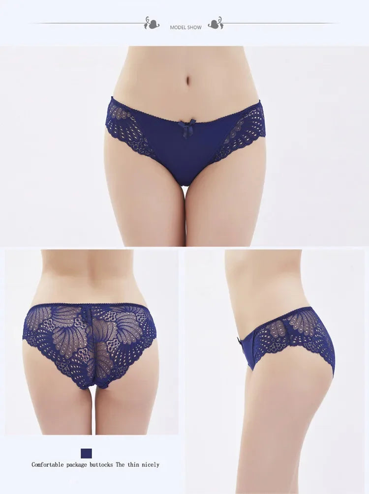 Hot Selling Item Fashion Women Underwear Sexy Lace Transparent Low Waist Hollow T Back Panties Lady Briefs Big Size M-3XL