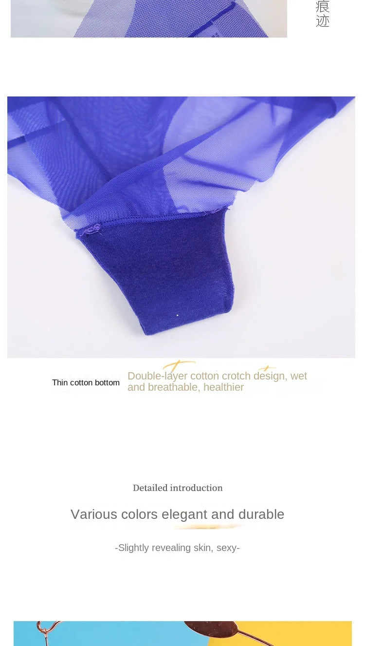 Sexy Ice Silk Panties Transparent Women Seamless Thong Underwear Low Waist Mesh G-string Lingerie трусы женские Ropa De Mujer