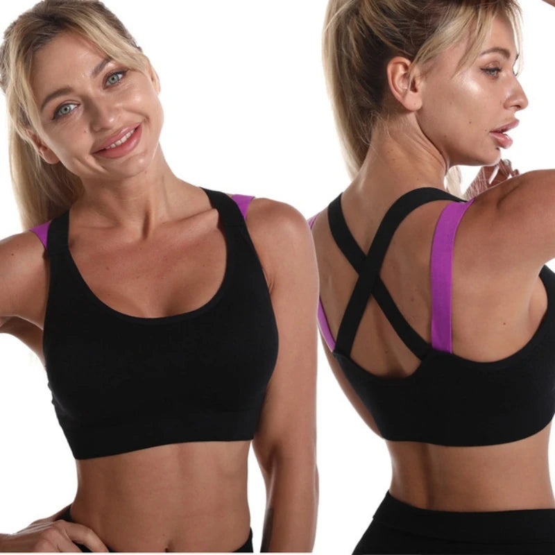 INTIMO SECRETS Cross-Back Wire-Free Sports Bra – Seamless & Shock-Resistant