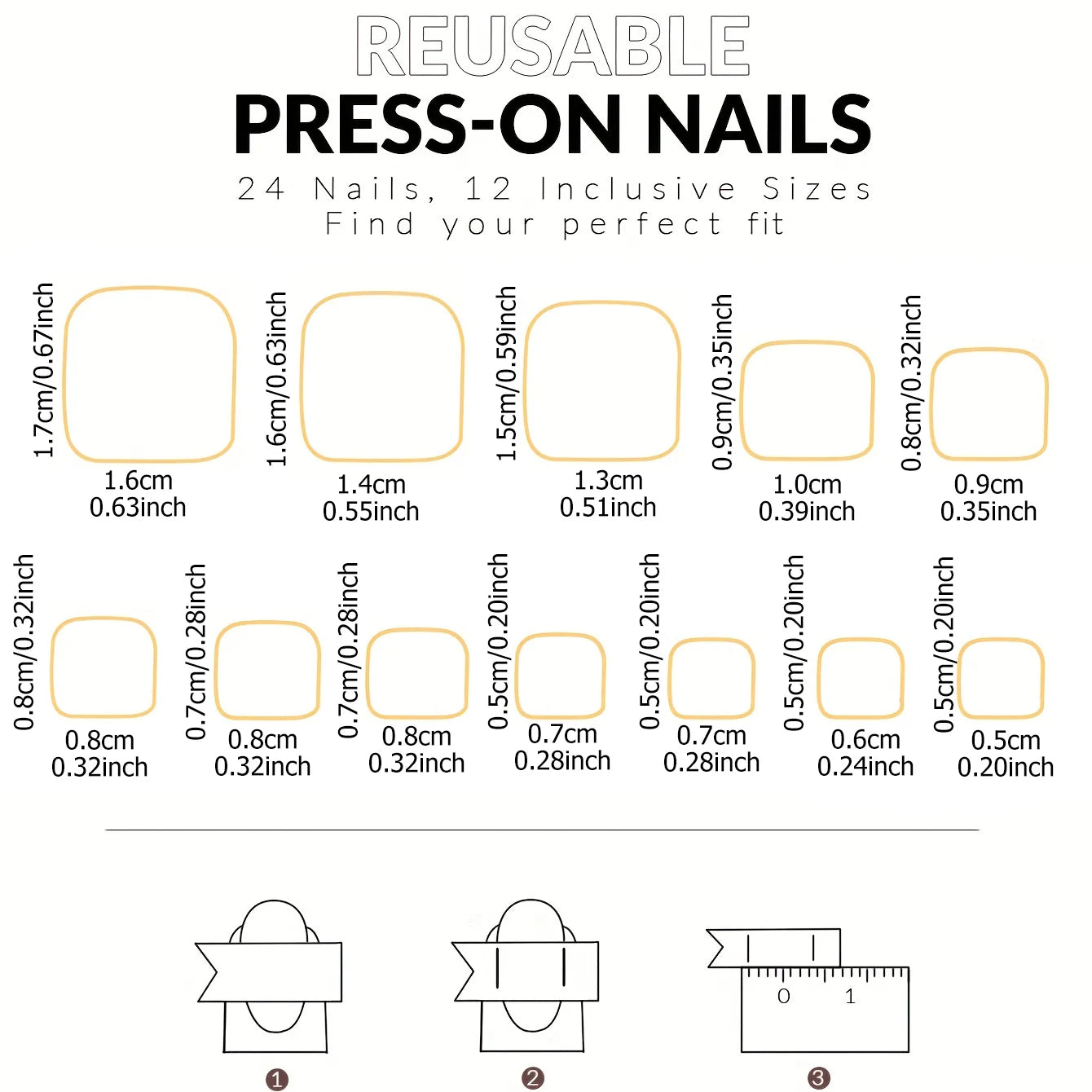 24pcs/set short square fake nails for women cute bride heart white french tips faux ongles y2k press on false nail supplies