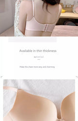 INTIMO SECRETS English Ice Silk Bra Set – Thick Cup, Wire-Free, Gathered Lingerie