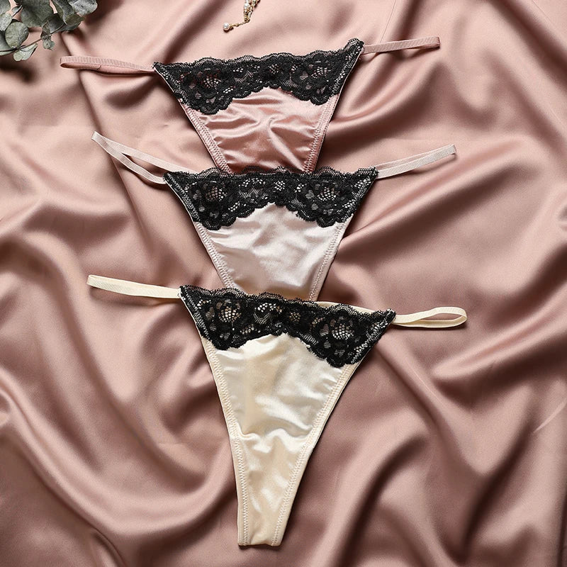 INTIMO SECRETS Women’s Floral Lace Thong – Seamless T-Back G-String Panties, Invisible Underwear