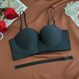 FINETOO 1PCS Women's Push-up Strapless Bras Front Buckle Brassiere Sexy Girls Small Chest Underwear Front Closure Sexy Bra