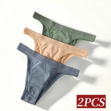 INTIMO SECRETS 2-Pack Brazilian G-String Set – Seamless High-Leg Thong with 100% Cotton Gusset & Sporty Wide Waistband