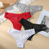 INTIMO SECRETS Women’s Low-Waist Hollow Lace Embroidered Panties – Summer Breathable