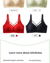 INTIMO SECRETS English Ice Silk Bra Set – Thick Cup, Wire-Free, Gathered Lingerie