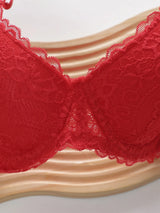 INTIMO SECRETS Embroidered Lace Push Up Bra - Underwire Support Set