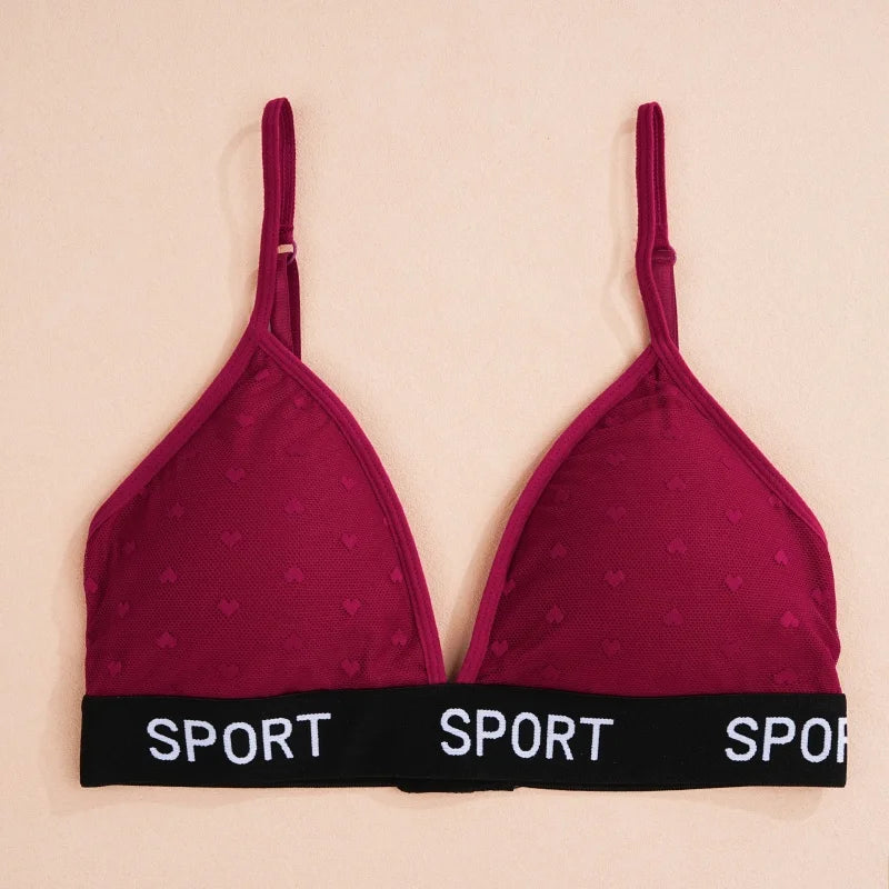 INTIMO SECRETS Dot Lace Push-Up Bralette – Wireless V-Neck Women’s Bra