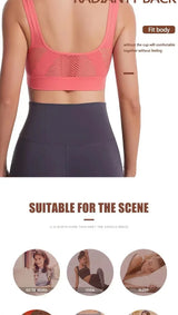 INTIMO SECRETS Seamless Push-Up Mesh Bra – Breathable Sports Bralette