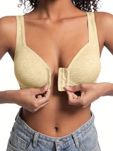 INTIMO SECRETS Wire-Free Front Closure Bra – Full Coverage for Women