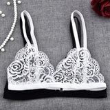 INTIMO SECRETS Women’s Transparent Lace Bra – Sexy Invisible Wire-Free Floral Bralette