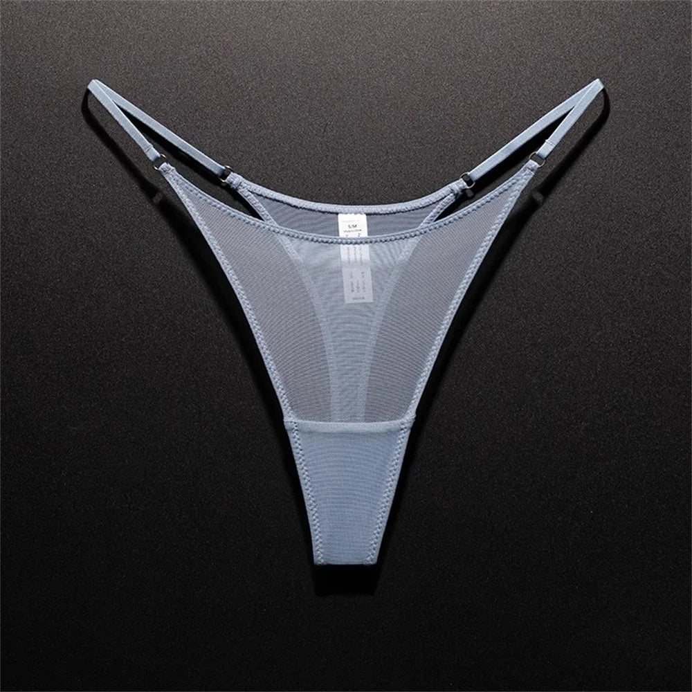 INTIMO SECRETS High Slit Seamless Thong – Ultra-Thin Mesh Sexy Underwear for Women, Plus Size