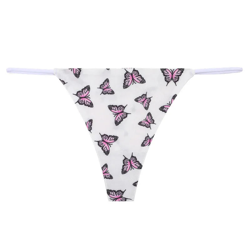 INTIMO SECRETS Ice Silk Seamless Thong - Sexy Butterfly G-String T-Back