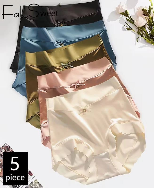 INTIMO SECRETS 5-Pack Women’s Silk Blend Mid-Rise Briefs – Soft & Comfortable