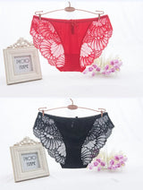 Hot Selling Item Fashion Women Underwear Sexy Lace Transparent Low Waist Hollow T Back Panties Lady Briefs Big Size M-3XL