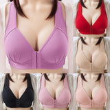 INTIMO SECRETS Large Size Front Buckle Seamless Bra V-Shape Back Breastfeeding Friendly