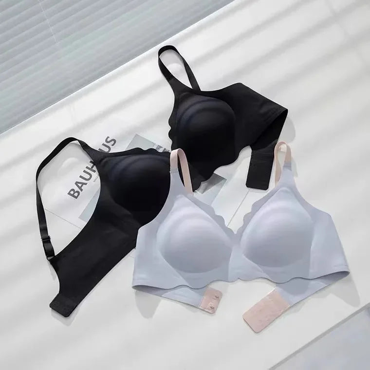 INTIMO SECRETS Women’s No-Trace Wireless Bra – Adjustable Slim Beauty Back