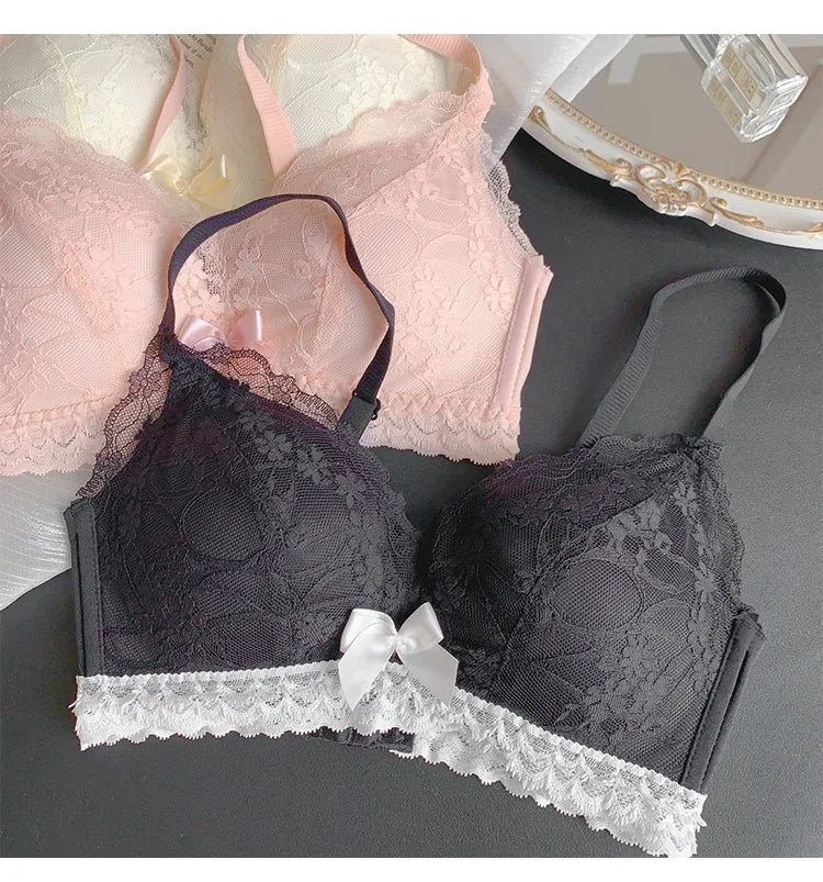 INTIMO SECRETS Japanese Push-Up Bra – Lace Enhancer Wire-Free Lift Bralette