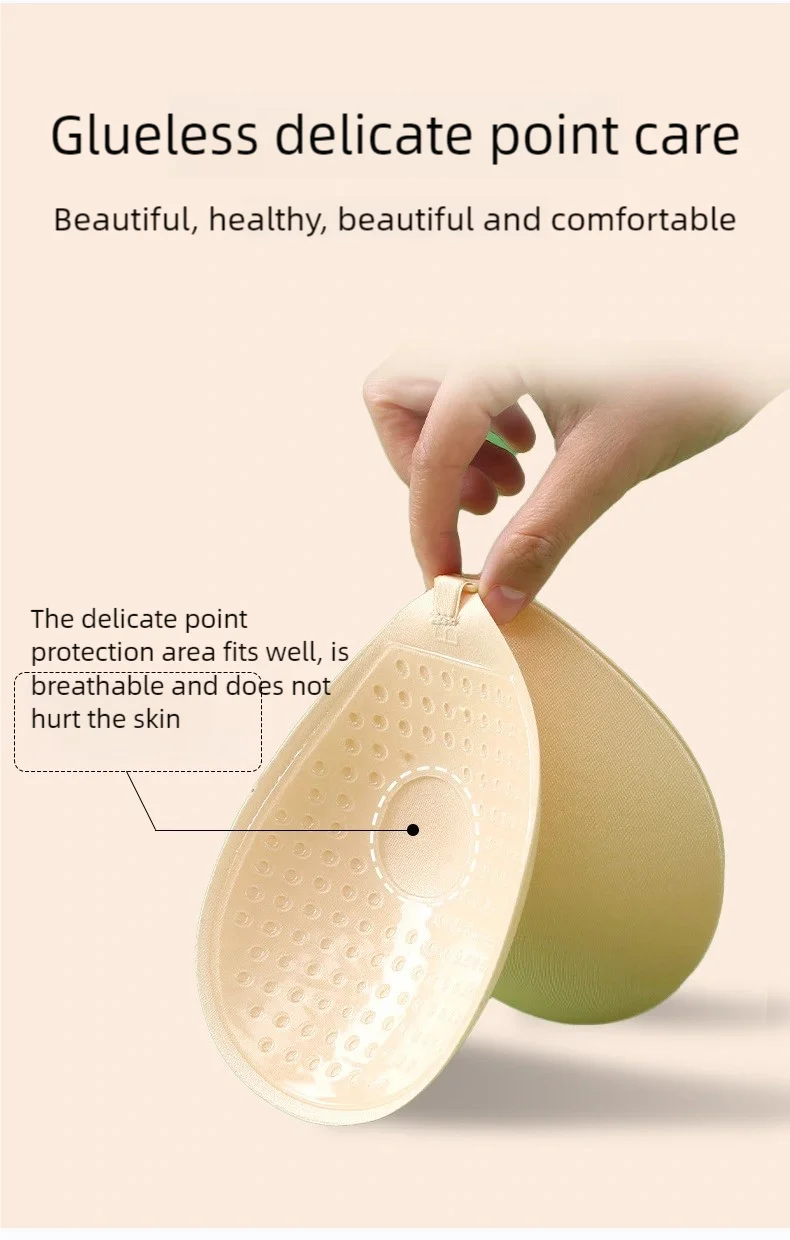 INTIMO SECRETS Women’s Round Cup Chest Patch – Front Button Push-Up Small Chest Enhancer, Invisible Wedding Bra