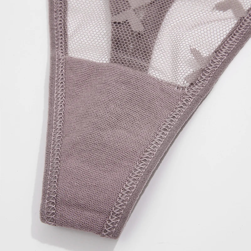 INTIMO SECRETS 2PCS Mesh Thongs – Transparent Seamless G-String Underwear for Women S-XL