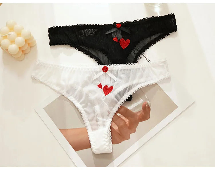 INTIMO SECRETS Mesh Transparent Thong – Lace Seamless G-String Underwear for Women