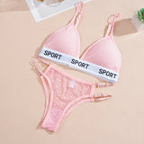 INTIMO SECRETS Dot Lace Push-Up Bralette – Wireless V-Neck Women’s Bra