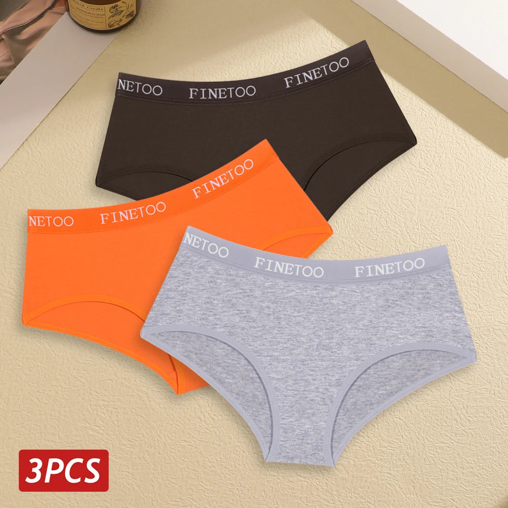 INTIMO SECRETS 3PCS Women’s Cotton Seamless Briefs – Plus Size Low-Waist Panties (S-XXL)