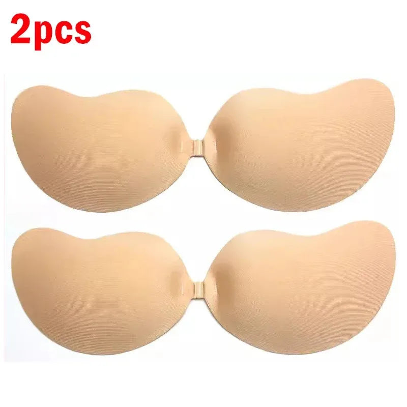 INTIMO SECRETS Women’s Invisible Push-Up Bra – Self-Adhesive Silicone Backless Strapless Bra