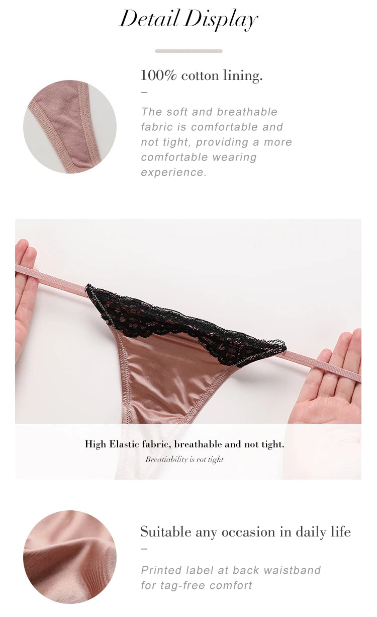 INTIMO SECRETS Women’s Floral Lace Thong – Seamless T-Back G-String Panties, Invisible Underwear