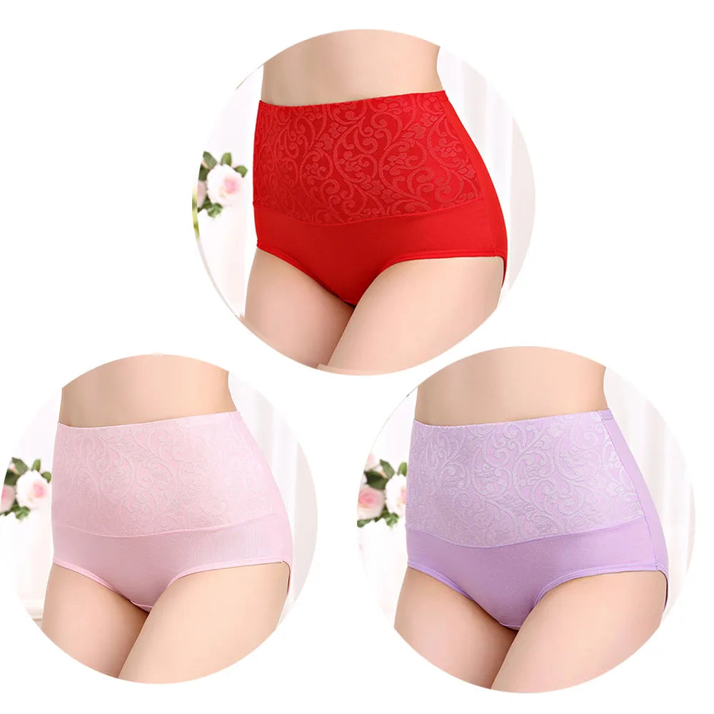 INTIMO SECRETS 3-Pack Women’s High-Waist Cotton Briefs – Breathable & Comfortable
