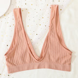 INTIMO SECRETS 3-Piece Push-Up Bra Set – Deep V, Low Back, Seamless Solid Color