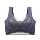 INTIMO SECRETS 4-Piece Lace Push-Up Bra Set – Ice Silk Deep V Bralette, Plus Size L-5XL