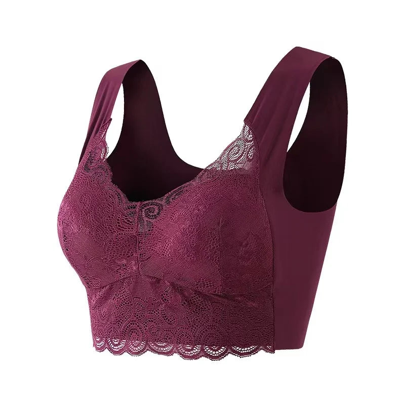 INTIMO SECRETS Seamless Plus Size Bra – Wireless Gather Anti-Sagging Support