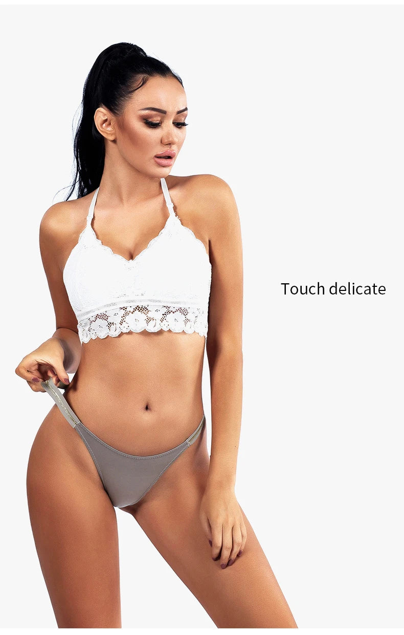 INTIMO SECRETS Ice Silk Thongs – Seamless Low-Waist G-String Underwear for Women