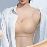 INTIMO SECRETS Seamless Invisible Bra – Supportive Comfort for Large Breasts & Small Shoulders with Removable Pads
