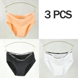3PCS Women's Cotton Underwear High Elastic Letter Waistband Briefs Solid Color Fashionable Sports Soft Underwear