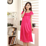 Women's Sexy Sleepwear Plus Size Ice Silk Satin Underwear Night Dress Nightgown Female Lingerie Dress Sexy Nightwear For Ladies