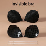 Adhesive Push Up Bra with Invisible Straps for Backless Outfits Silicone Nipple Bra Reusable Strapless Nipple Tape