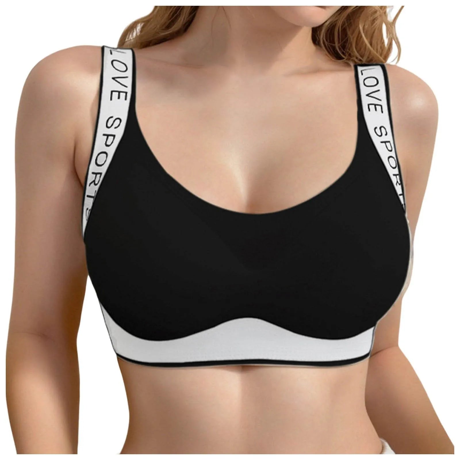INTIMO SECRETS Women’s High-Impact Sports Bra – Racerback Push-Up Bralette
