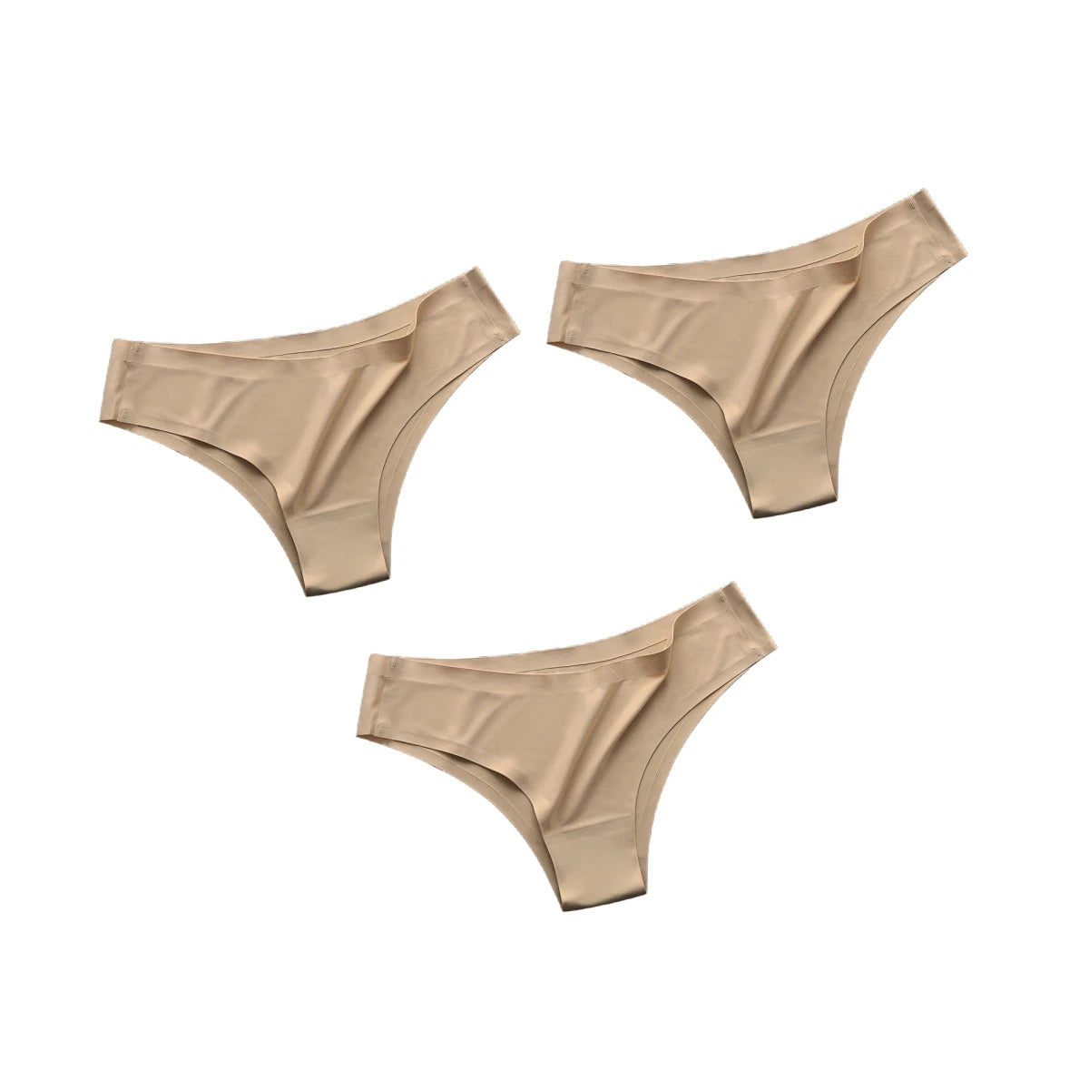 3Pcs/Set Seamless Panties Women Underwear Ice Silk Underpants Low Rise Female Solid Color Ultra-thin Sexy Lingerie