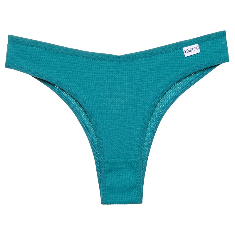 3PCS/Set Brazilian Underwear Women Panties Waffle Cotton Panties FINETOO Female Underwear Briefs Intimates Women Lingerie S-XL