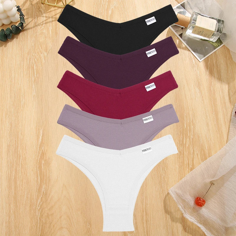 INTIMO SECRETS 5-Pack V-Waist Brazilian Thongs – Women’s Cotton Panties
