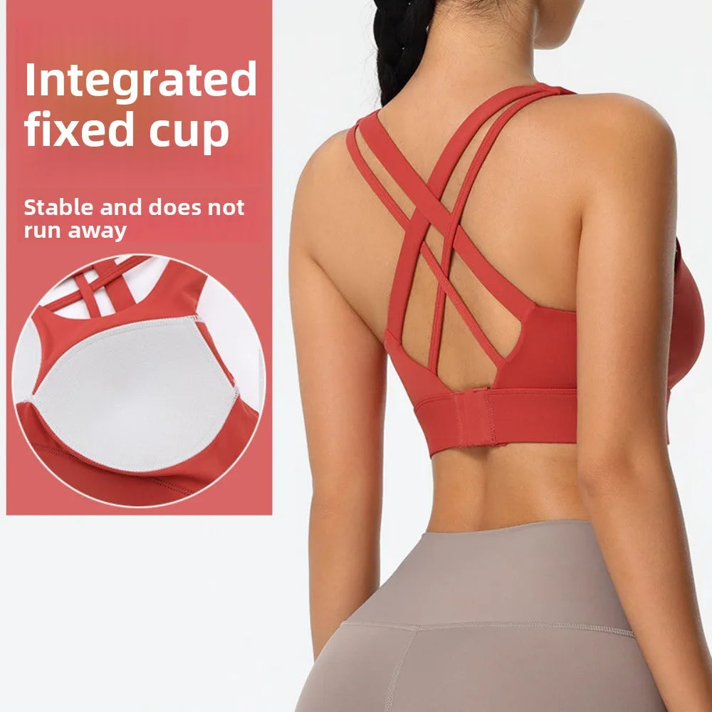 INTIMO SECRETS Women’s Seamless Sports Bra – Fixed Cup, Sweat-Absorbing Workout Top