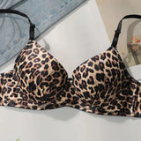 INTIMO SECRETS Leopard Print Push-Up Bra – B C Cup Comfortable