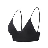 V Neck Seamless Triangle Cup Bra Camisole Underwear Wrapped Chest Women S M L Breathable Gather Up Sports Fitness Yoga Casual