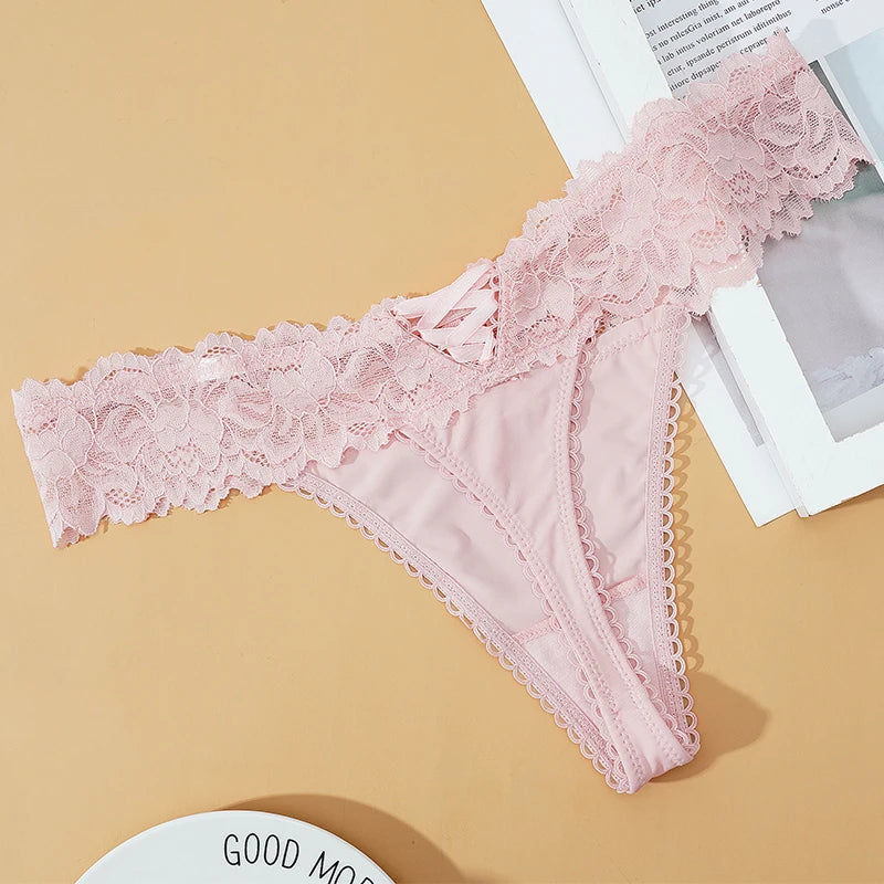 INTIMO SECRETS Lace Thong – Sexy Low-Waist G-String Panties for Women