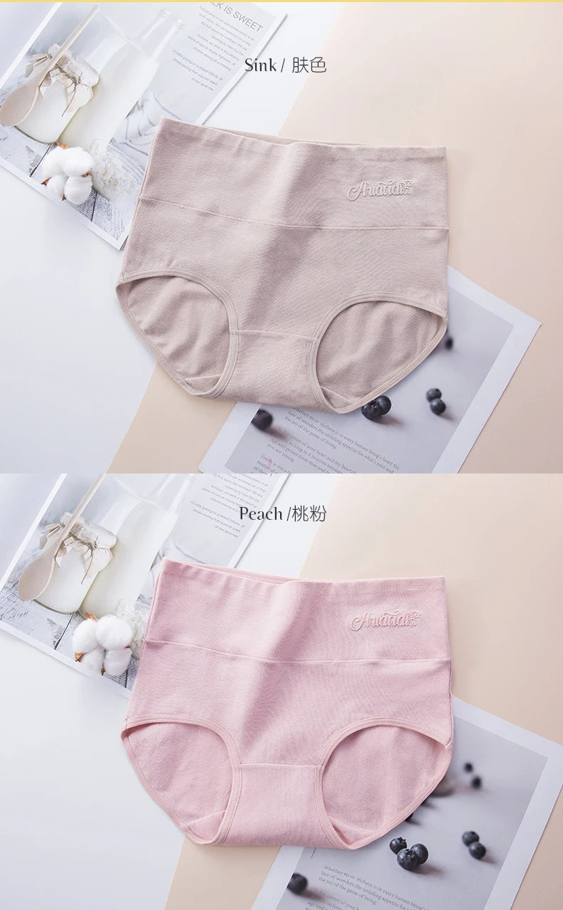 INTIMO SECRETS 4PCS High Waist Cotton Panties – Plus Size Women’s Lingerie