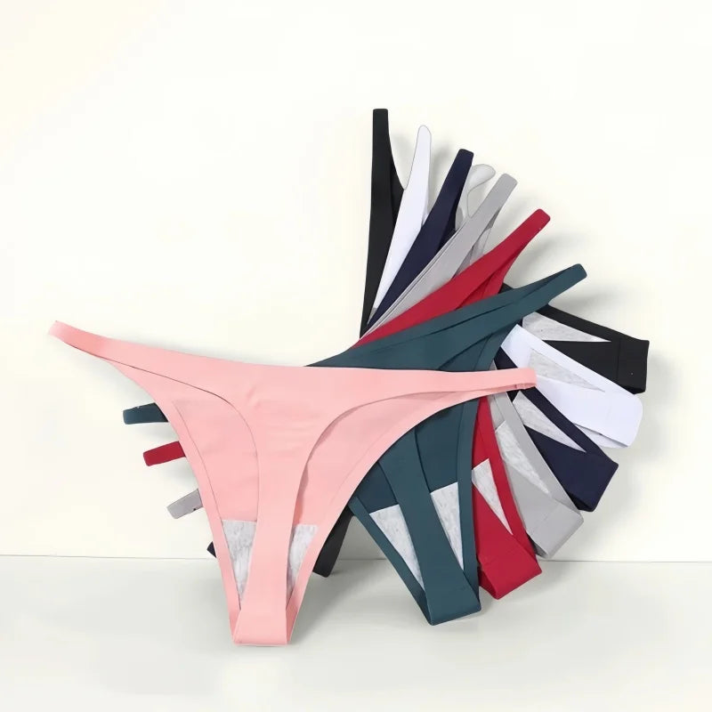 INTIMO SECRETS Women’s Ice Silk Seamless Thong – Invisible Sexy G-String for Sports & Daily Wear