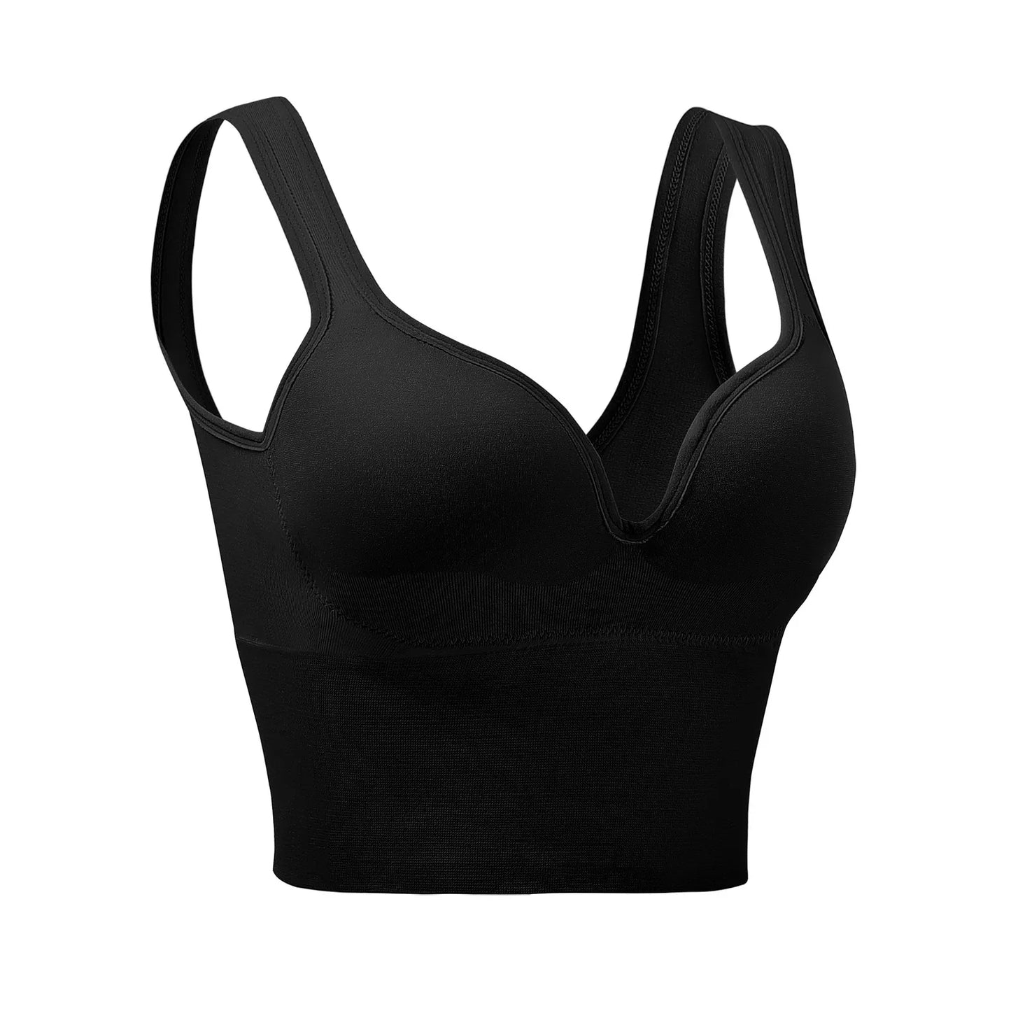INTIMO SECRETS Women’s High-Elastic Wireless Sports Bra – Plus Size Removable Pads Bralette